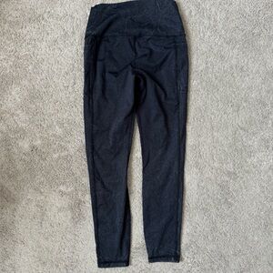 LAB High Rise Leggings Womens S Black Textured Athletic Yoga Pants Pockets